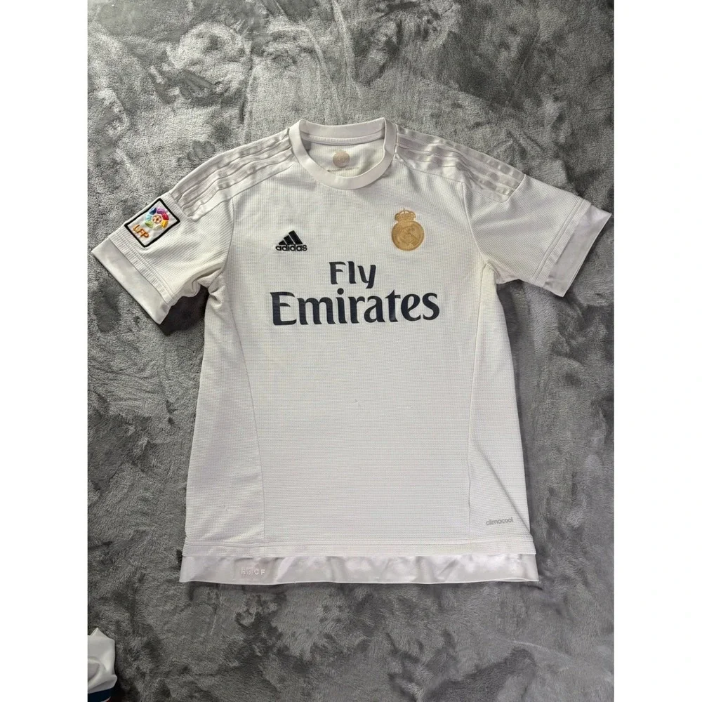 adidas Fly Emirates Jersey White with Black Details Short Sleeve Climacool